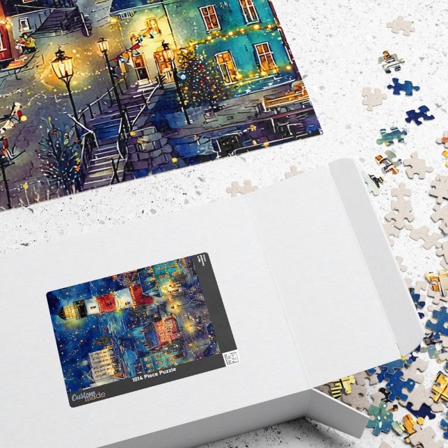 Winter Coastal Village Town by the Sea 1014 Piece Jigsaw Puzzle (Creator Uploaded)