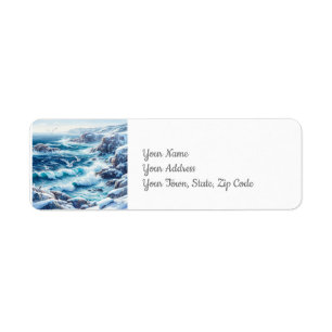 Winter Coastline Return Address Label