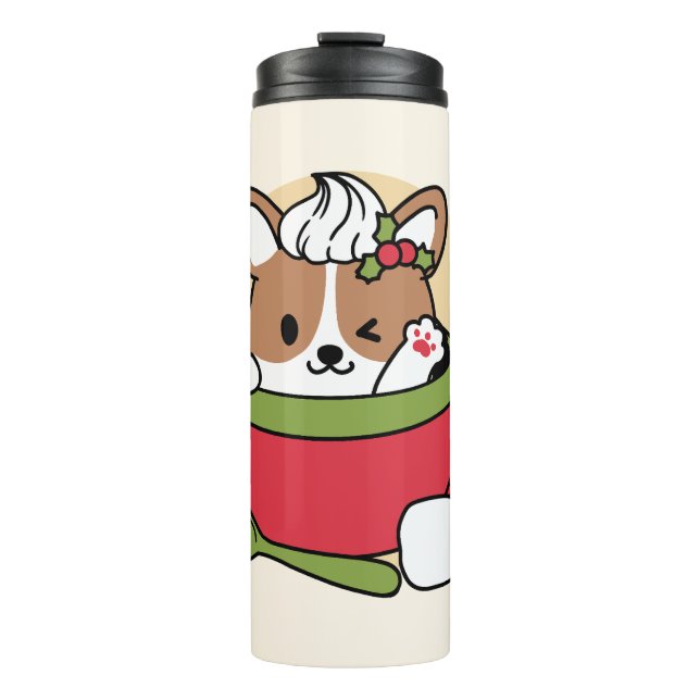 Winter Cocoa Bliss - Cute Dog in Mug Design (Front)