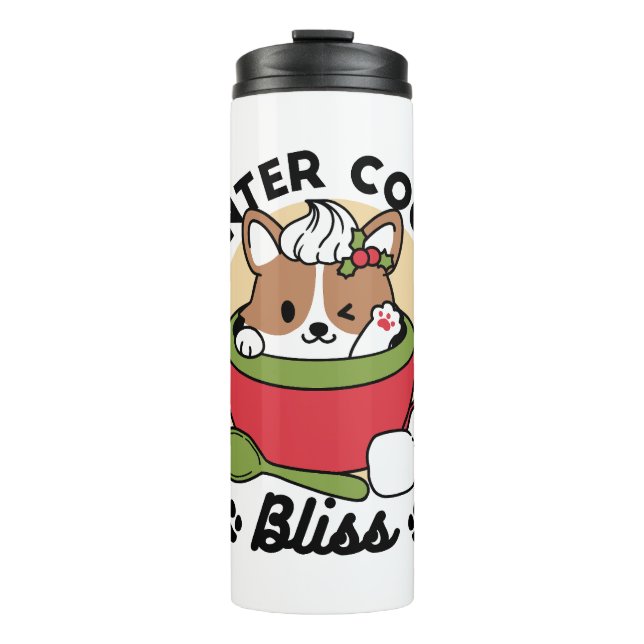 Winter Cocoa Bliss - Cute Dog in Mug Design (Front)