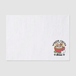 Winter Cocoa Bliss - Cute Dog in Mug Design Tissue Paper