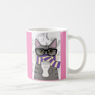 WINTER COFFEE CAT ART MUGS