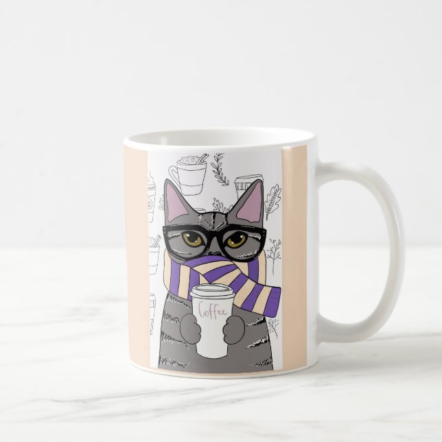 WINTER COFFEE CAT LOVER MUGS (Right)