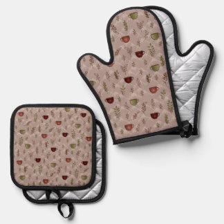 Winter Coffee Journey Oven Mitt & Pot Holder Set