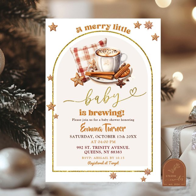 Winter Coffee Merry Little Baby Shower Invitation (Creator Uploaded)