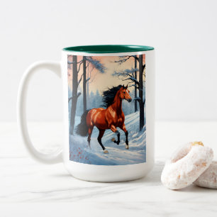 Winter Coffee Mug Cosy Snow Horse Design Cup
