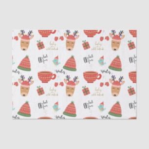Winter Cold Holiday Christmas Rustic Kraft Country Tissue Paper