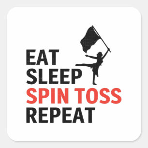 Winter Colour Guard Flag Corps Dance Square Sticker