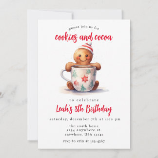 Winter Cookies and Cocoa Kids' Birthday Party Invitation