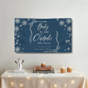 Winter Coquette Blue Baby it's cold Banner