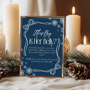 Winter Coquette How Big Is Her Belly Baby Shower  Invitation