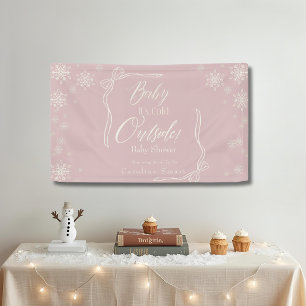 Winter  Coquette Pink Baby it's cold Banner