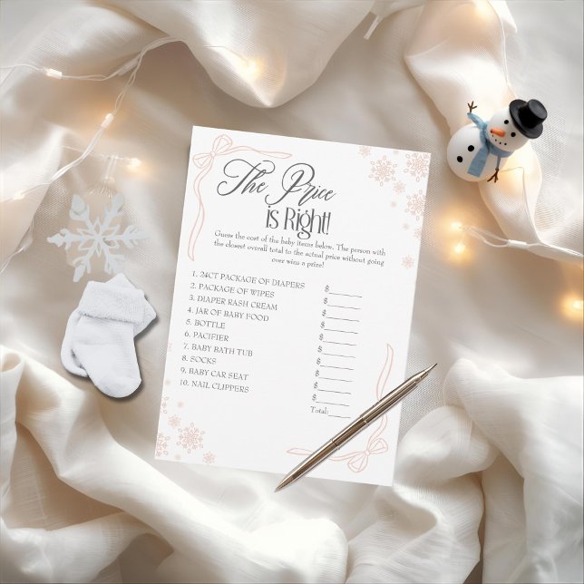 Winter Coquette Taupe Price is Right Game Card  (Winter Coquette Taupe Price is Right Game Card)