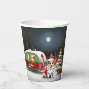 Winter Corgi Caravan Christmas Adventure  Paper Cups