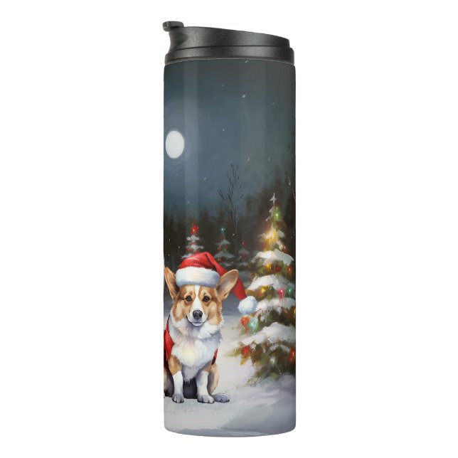 Winter Corgi Caravan Christmas Adventure  Thermal Tumbler (Rotated Right)