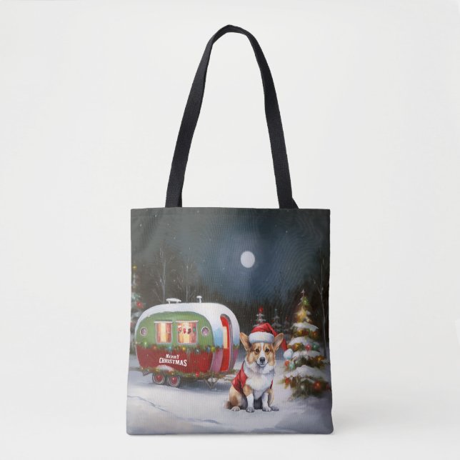 Winter Corgi Caravan Christmas Adventure  Tote Bag (Front)