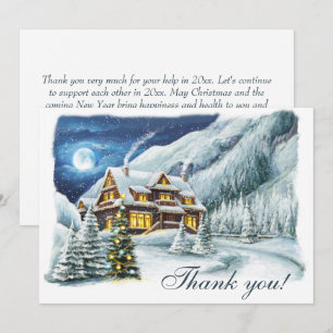 Winter Corporate Christmas Holiday Thank You Card