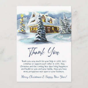 Winter Corporate Christmas Holiday Thank You Card