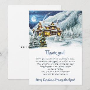 Winter Corporate Christmas Holiday Thank You Card