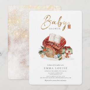 Winter Cosy Christmas Holiday Baby Shower Invitation