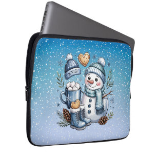 Winter Cosy Snowman Laptop Sleeve
