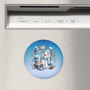 Winter Cosy Snowman Magnet