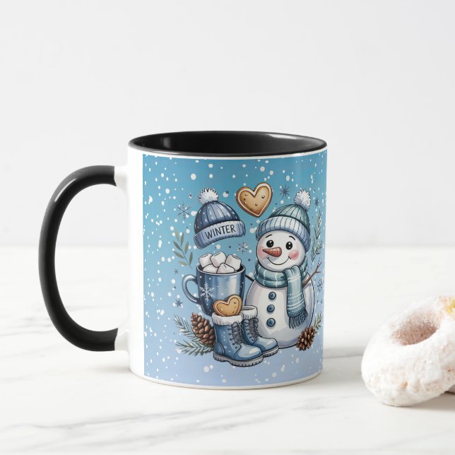 Winter Cosy Snowman Mug (With Donut)