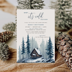 Winter Cottage Baby It's Cold Outside Baby Shower Invitation