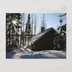 Winter Cottage in Finland Postcard
