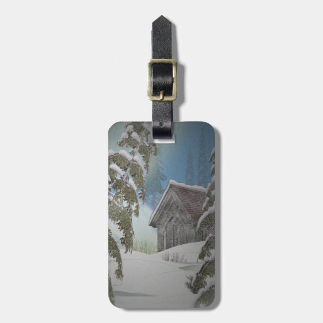 Winter Cottage Luggage Tag (Front Vertical)