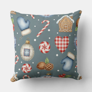 Winter Cottage - Mittens, Gingerbread & Sweets Cushion