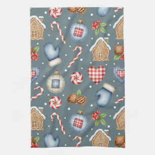 Winter Cottage - Mittens, Gingerbread & Sweets Tea Towel