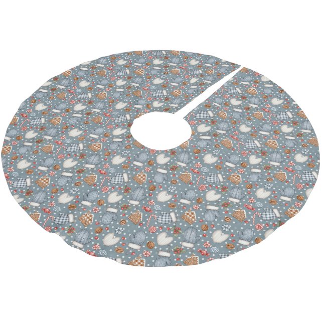 Winter Cottage Pattern Tree Skirt (Angled)