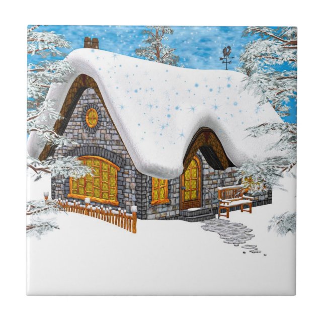 Winter Cottage Tile (Front)