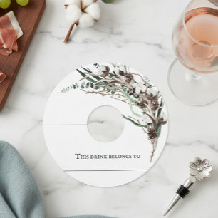 Winter Cotton Christmas Party Wedding  Wine Glass Tag