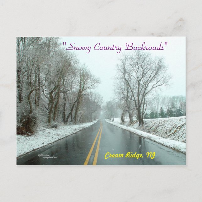 Winter country backroads New Jersey Postcard (Front)