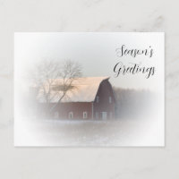 Winter Country Barn Business Seasons Greetings