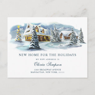 Winter Country Christmas Moving Announcement Postcard
