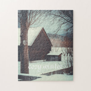 Winter country landscape jigsaw puzzle