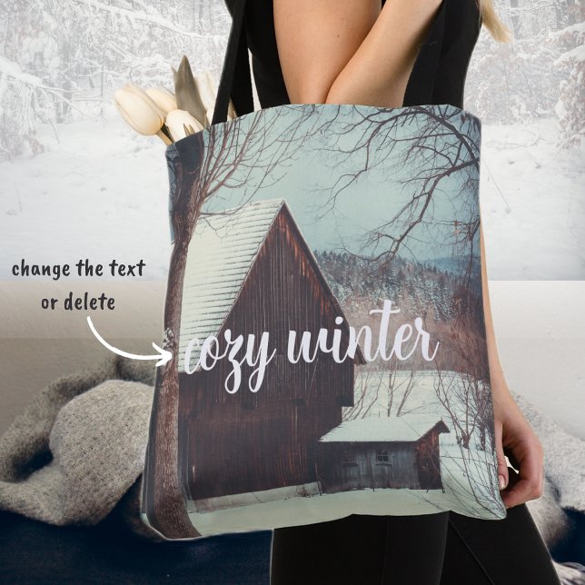 Winter country landscape tote bag (Creator Uploaded)