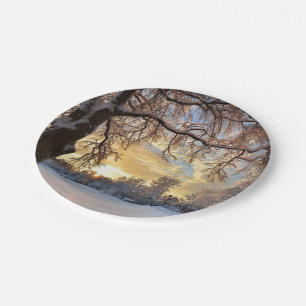 Winter Countryside In Latvia Paper Plate