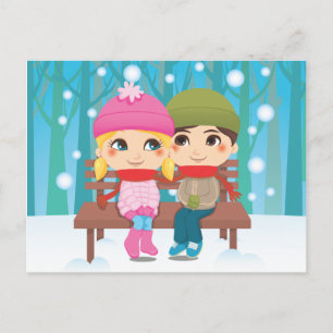 Winter Couple Postcard