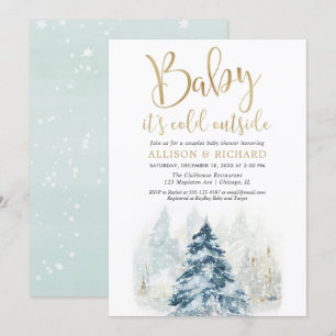 Winter couples baby shower Baby it's cold outside Invitation