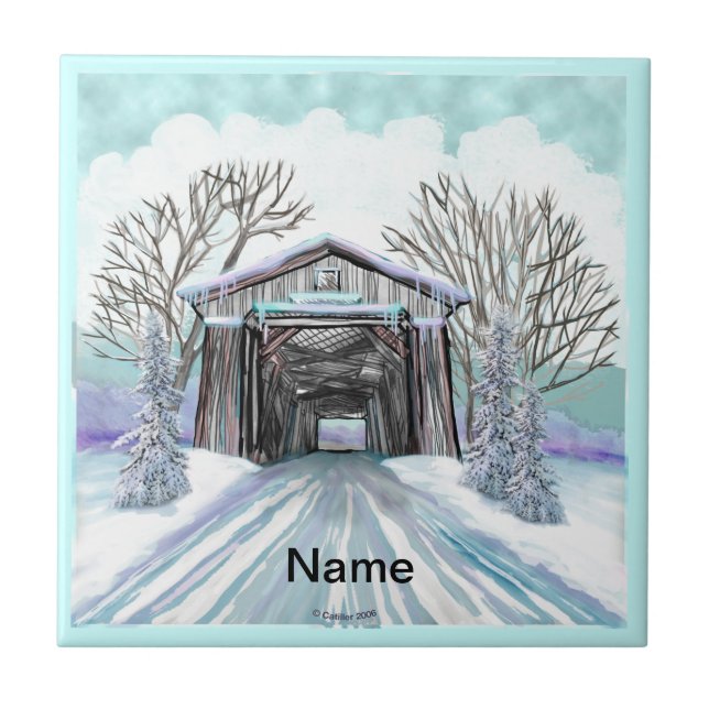 Winter Covered Bridge Tile (Front)