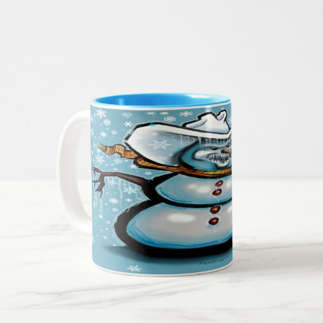 Winter Cowboy Two-Tone Coffee Mug (Front Left)