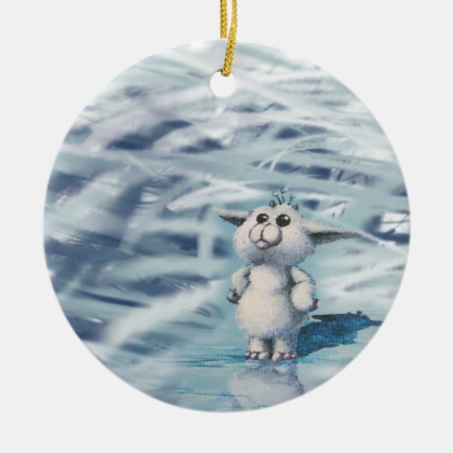 winter creature ceramic tree decoration (Front)
