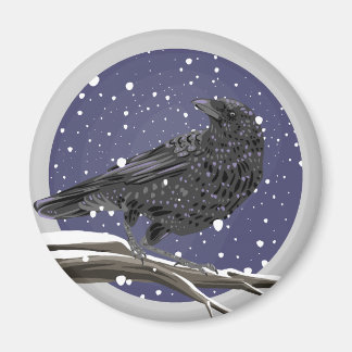 Winter Crow Magnet
