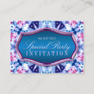 Winter Crystal Blue+Pink Mini Invitations