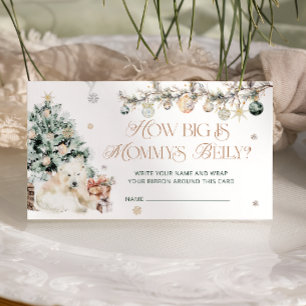 Winter Cute Polar Bear How Big Is Mummy's Belly Enclosure Card