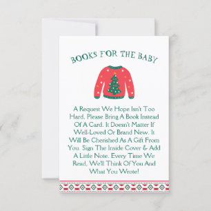 Winter cute Ugly Sweater Books For Baby Shower Invitation